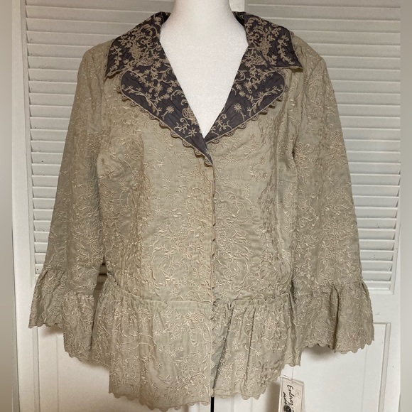 NWT Peter Nygard Embroidered Lightweight Blazer Size 14 - Picture 2 of 15